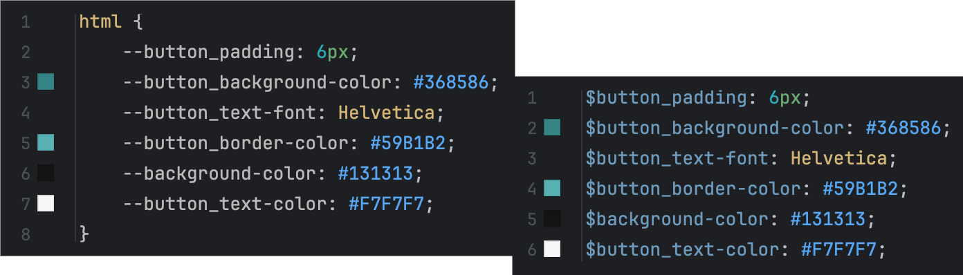 CSS and SCSS export